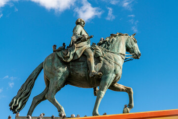 Statue of Carlos the III at Puerta del sol in Madrid Spain