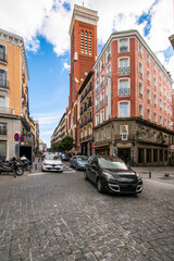 Obraz premium Plaza de Santa Cruz with the Church of the holy cross in Madrid Spain