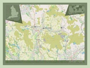 Rossendale, England - Great Britain. OSM. Labelled points of cities
