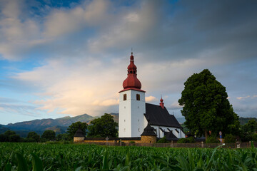 Gothic church in a village of Liptovske Matiasovce in Liptov region.