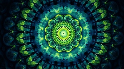 abstract fractal background. green blue