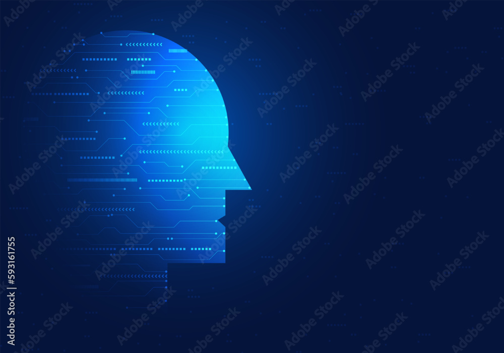 Poster smart technology or artificial intelligence helps organize user information in the internet network 