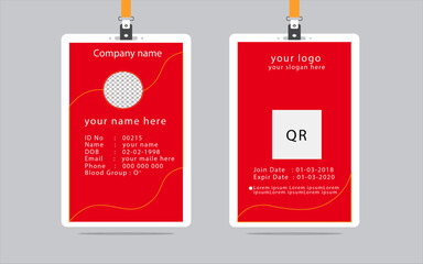  Modern and Clean Office Id card and Employee Id card for your company.Vector illustration.