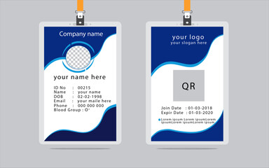  Modern and Clean Office Id card and Employee Id card for your company.Vector illustration.