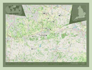 Sevenoaks, England - Great Britain. OSM. Labelled points of cities