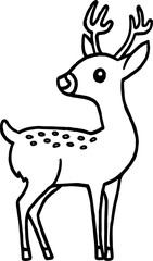 deer coloring outline