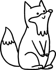 fox coloring outline