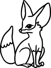 fennec fox coloring outline