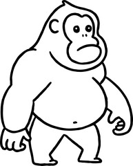 gorilla coloring outline