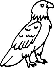 hawk coloring outline