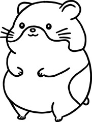 hamster coloring outline