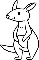 kangaroo coloring outline