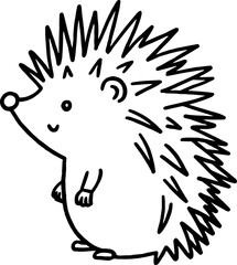 hedgehog coloring outline © FUWAFAIN