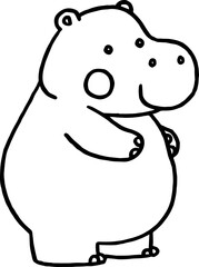 hippopotamus coloring outline