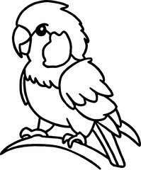 parrot coloring outline