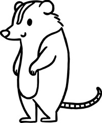 opossum coloring outline
