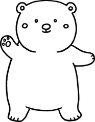 polar bear coloring outline