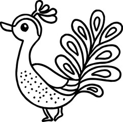 peacock coloring outline