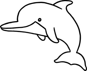 pink dolphin coloring outline
