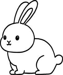 rabbit coloring outline