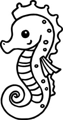 sea horse coloring outline