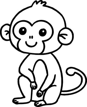 monkey coloring outline
