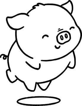 pig coloring outline