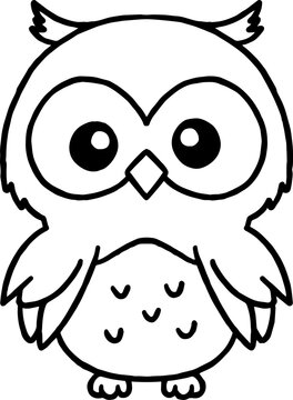 Owl Coloring Outline