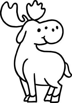 moose coloring outline