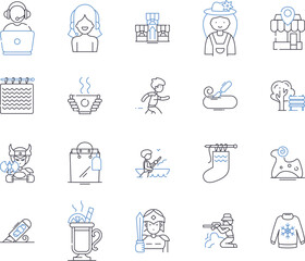 Handcraft outline icons collection. handcraft, artisan, craft, creativity, skill, talent, design vector and illustration concept set. technique, tool, material linear signs