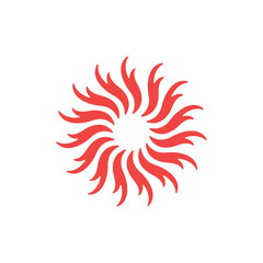 Circle sunny fire modern creative logo