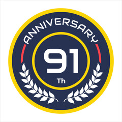 anniversary emblem vector logo numbers 1 to 100 with cool rice paddy vector elements