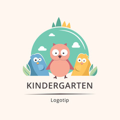 Logo for Kindergarten or School. The font in the layout is Open Sans