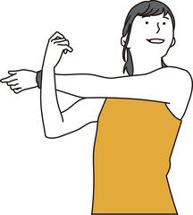 運動でストレッチをするアジア人女性