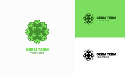 Germs logo design template simple and minimal 