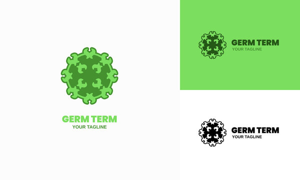 Germs logo design template simple and minimal 