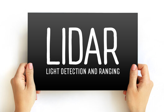 LiDAR - light detection and ranging acronym text on card, abbreviation concept background
