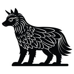 isolated wolf silhouette. sticker, print, tattoo vector illustration. Vector templates