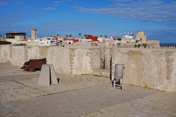 Ramparts of african MAZAGAN city in Morocco