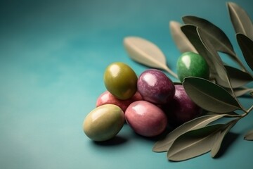  a bunch of chocolate eggs sitting on top of a leafy branch.  generative ai