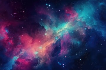 Obraz na płótnie Canvas Cosmic Dreams: A Mystical Universe Background in Dreamy Colors - Generative AI 6