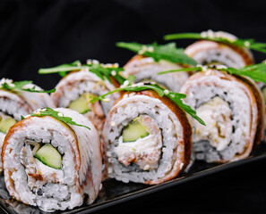 Sushi set canada roll with eel