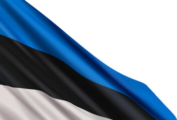 Realistic flag of Estonia isolated on a transparent background. Design element for Independence Day, Independence Restoration Day, Ethnicity Day.