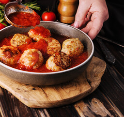 Beef meatballs with tomato sauce