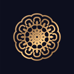 Colorful mandala background with golden arabesque pattern gold color