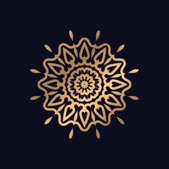 Elegant mandala background with golden arabesque pattern gold color