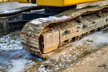 excavator tracks stuck in ice