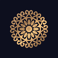 Single Elegant Golden Mandala Design Background