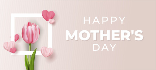 Mother's day greeting card with flowers background - 593172925