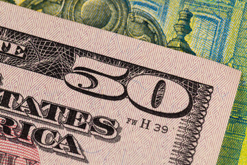 Details of American money close up